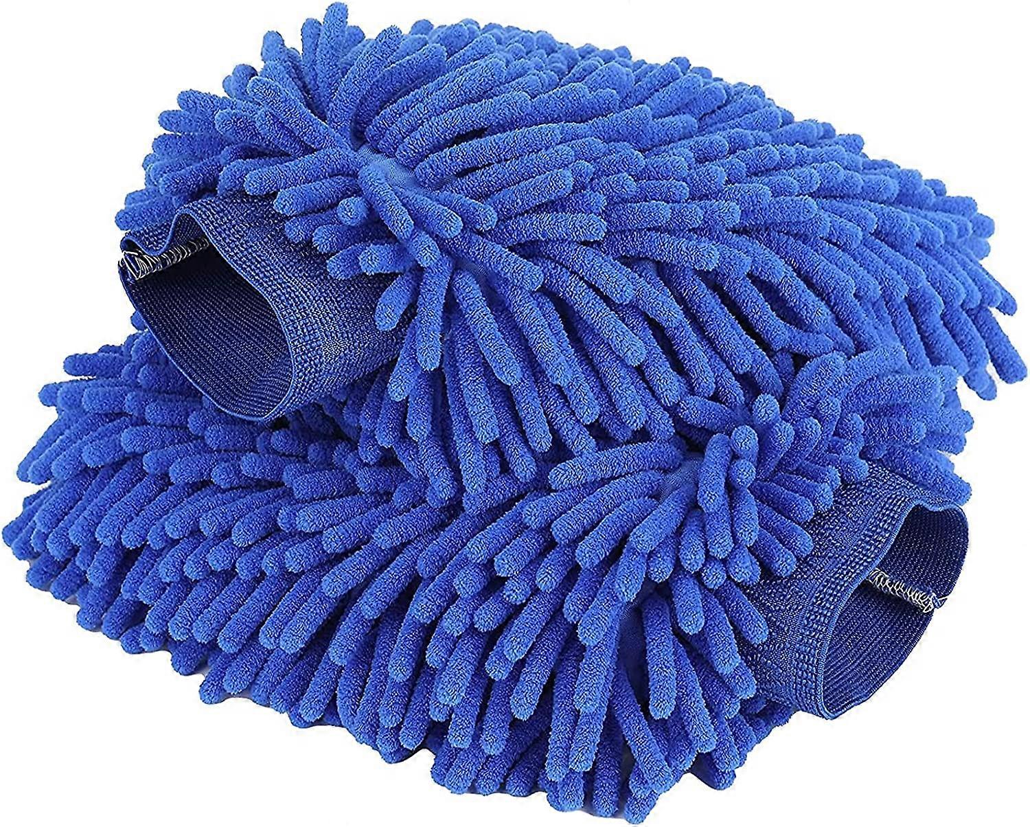 Microfiber Chenille Car Wash Gloves, 2pcs Chenille Cleaning Gloves