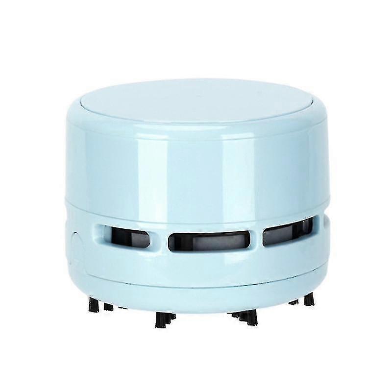 Small Round Vacuum Cleaner 360 Gree Upper High Suction Long Run Time For Table1pcs-blue