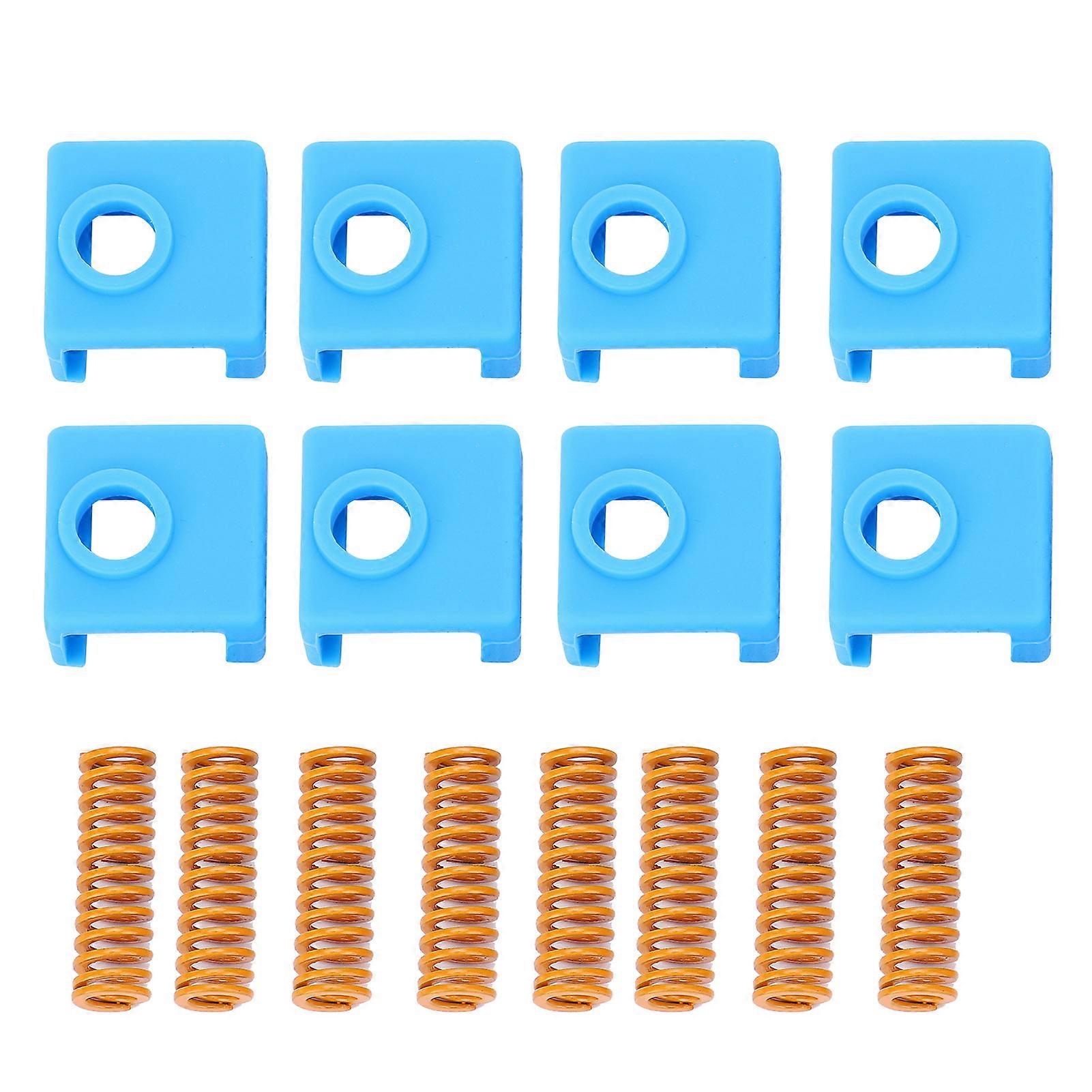 3D Printer Accessories 8Pcs 25mm Yellow Hot Bed Spring 8Pcs Silicone Socket for MK8