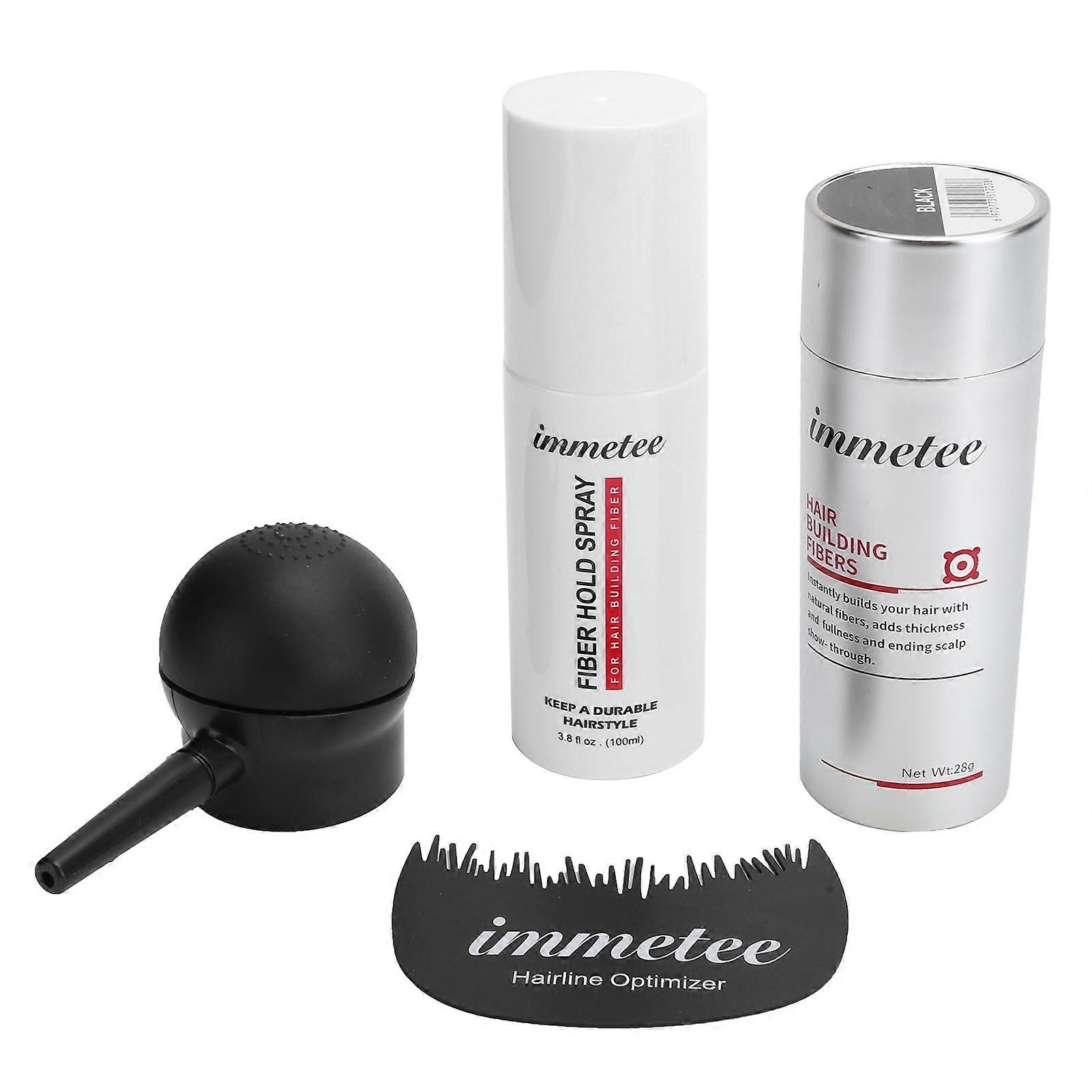 IMMETEE Hair Building Growth Fiber Kit Unisex Hair Thickener Denser with Comb for BaldingRed Brown