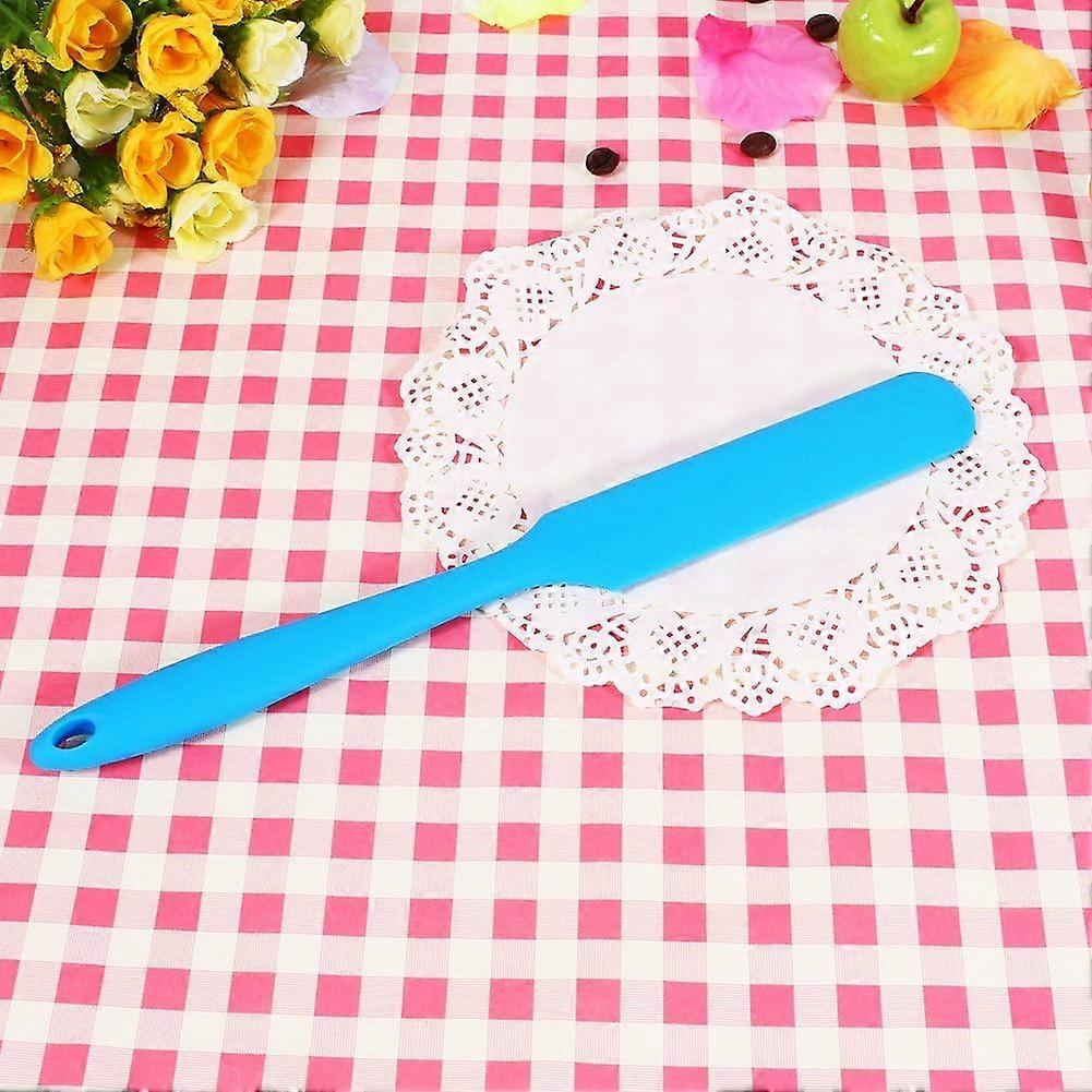 Cake Spatula, Kitchen Cake Cream Butter Spatula Mixed Batter Spatula Brush Handle Silicone Baking Cooking Tool (blue)