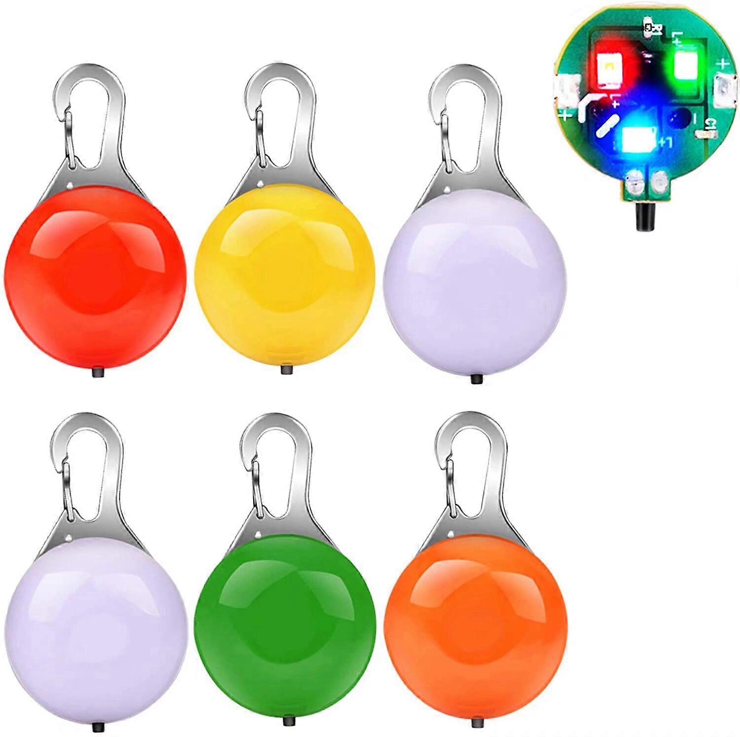 6pcs of LED Dog Chandelier, Dog Night Light Collar, Colorful Dog and Cat Safety Light, Waterproof LED Chandelier, 3 Flashing Modes