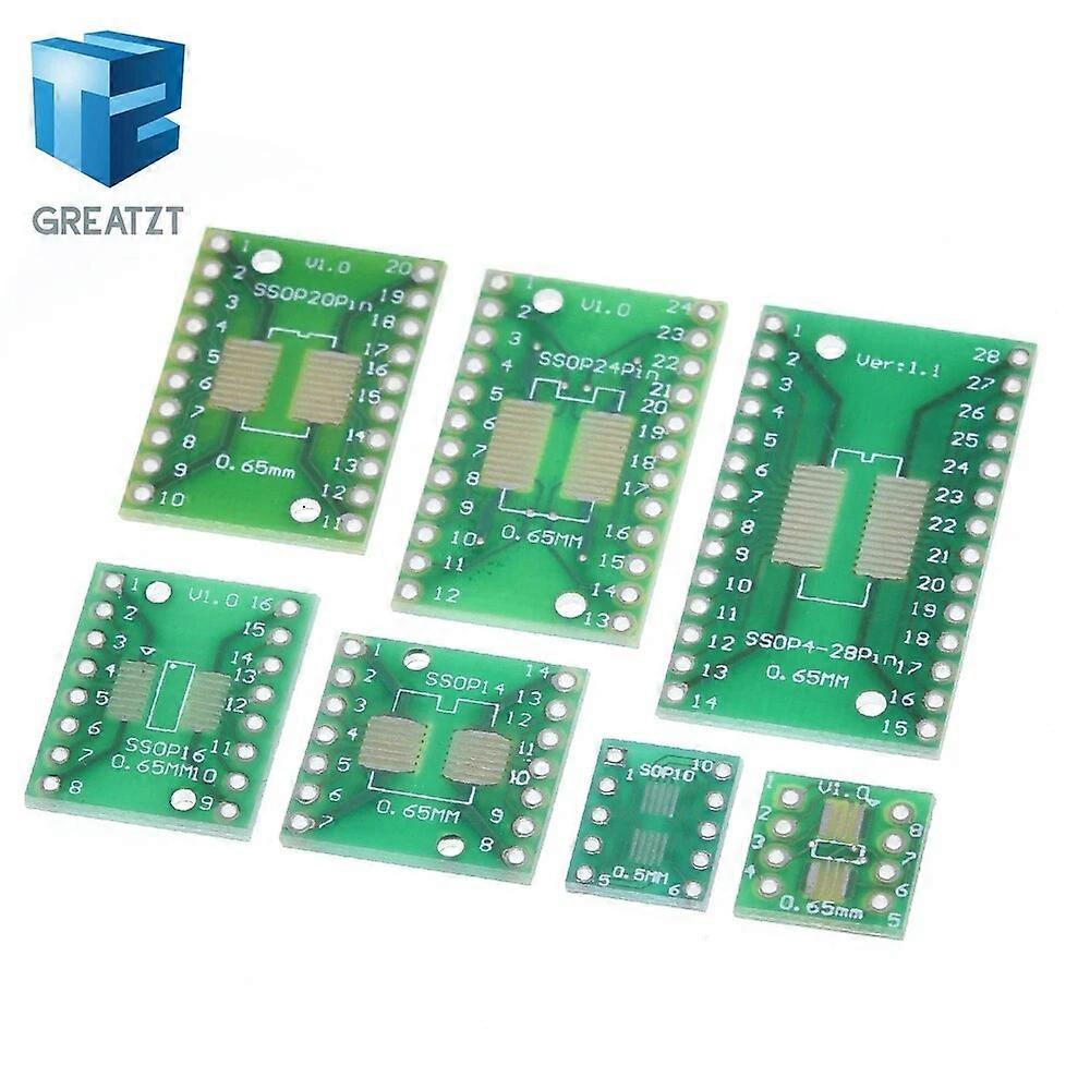7db = 7érték * 1db PCB Board Kit SMD Turn to DIP SOP MSOP SSOP TSSOP SOT23 8 10 14 16 20 24 28 SMT a DIP-hez