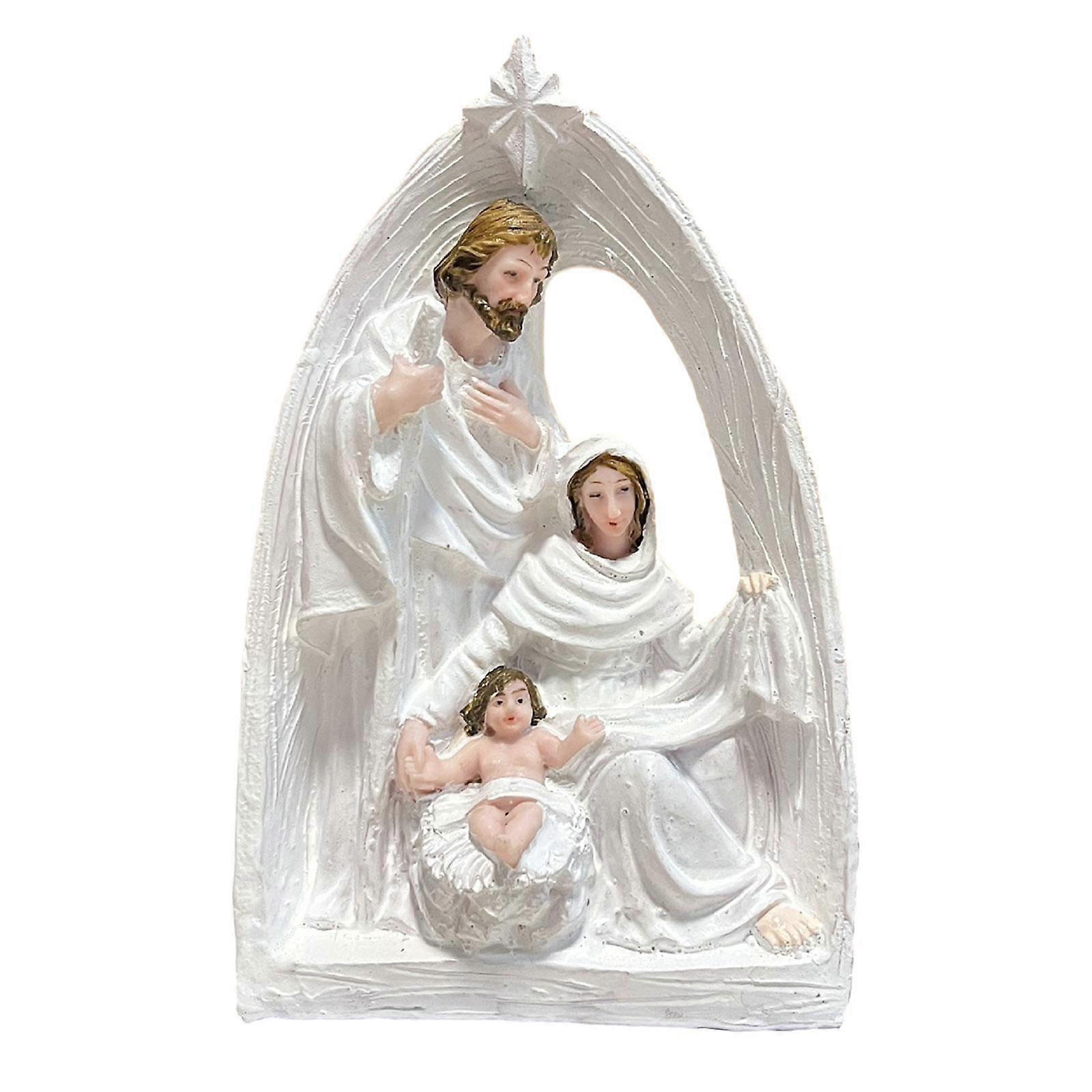 Christmas Nativity Figurine Advent Catholic Figurine Table Centerpiece Nativity Scene Statue for Office Home Mantel Festivals
