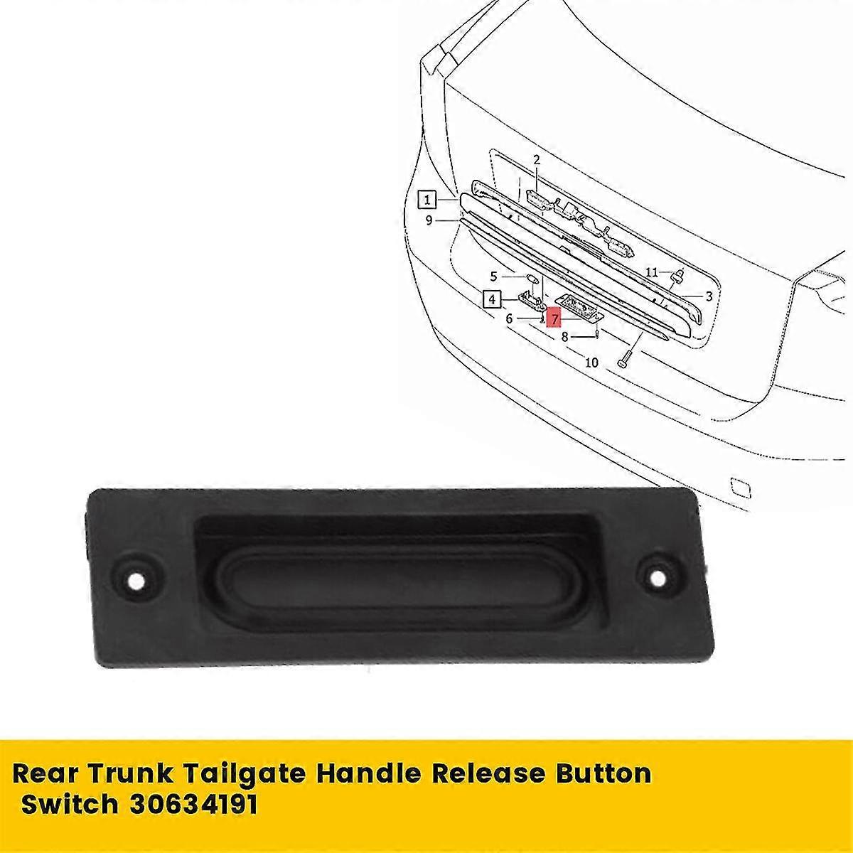 Car Handle Button Boot Lid Switch 30634191 for S40 V50 S80 XC60 2004-2012 Rear Trunk Release Button