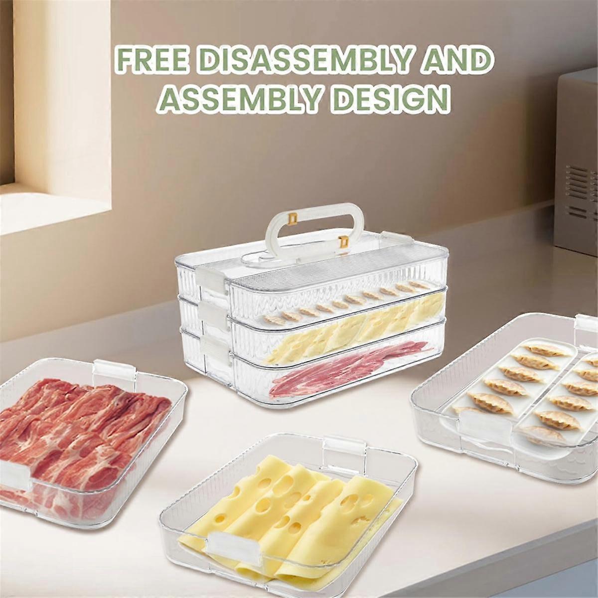 4 Layer Lunch Meat Container for Refrigerator Organizing Bacon Storage ...