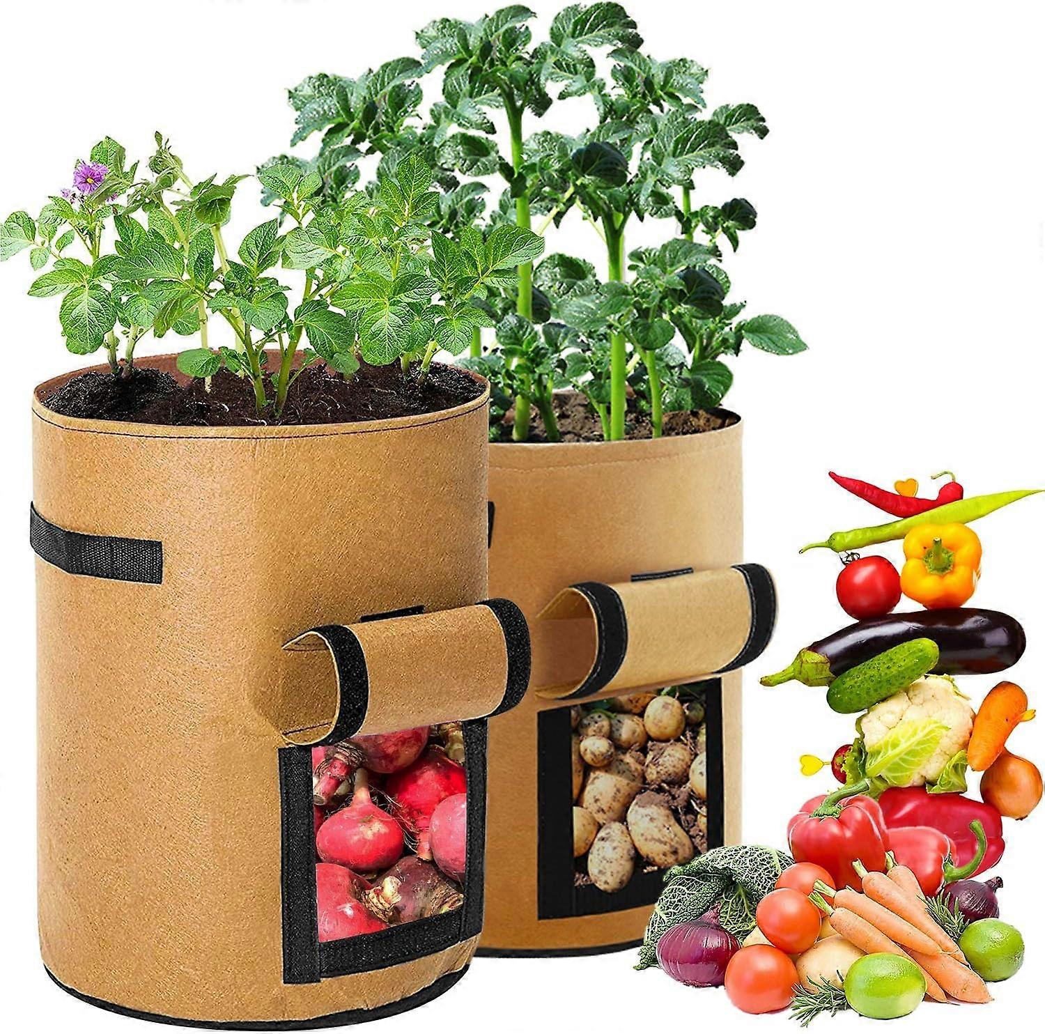 FANDEポテト植栽バッグ、2PCS植物成長バッグ、7ガロン大容量植物Gr