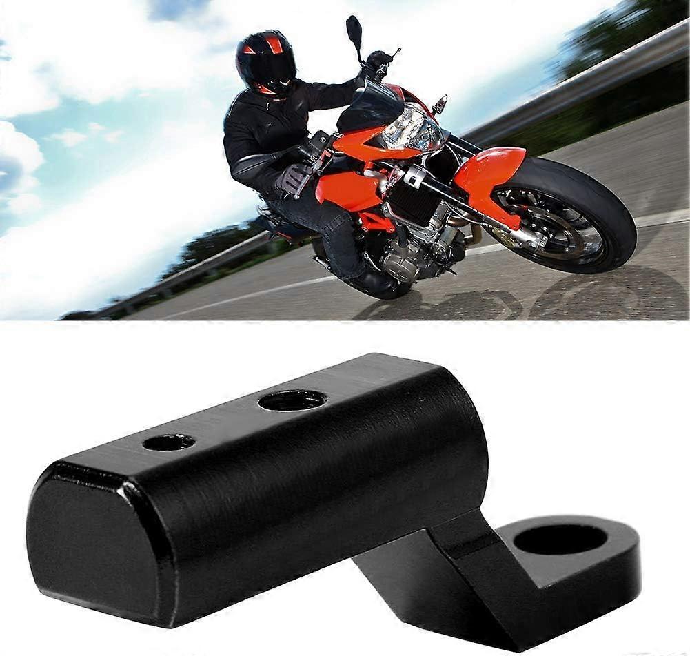 Motorcycle Mirror Bracket, Mirror Base Clamp Rod Extension Mounting Bracket Hook Bracket for Motorcycle Scooter(2pcs-Black)