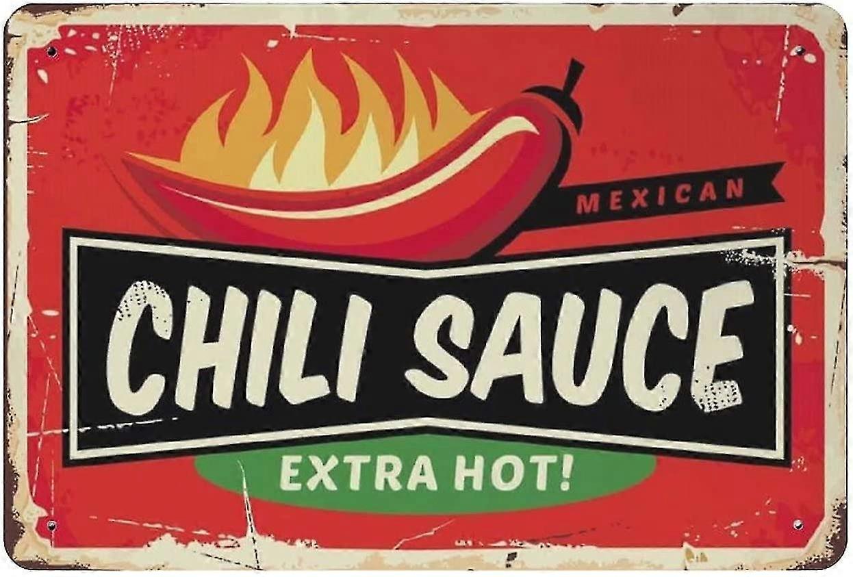 Placa de Lata Mexicana com Molho de Pimenta Decoração de Metal 8x12 Polegadas OU 12x16 Polegadas Modo 4026