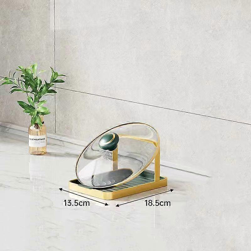 Multi-layer pot lid rack carbon steel kitchen multi-function thick case rack three compartments kitchen pot lid draining rack(Single Layer)