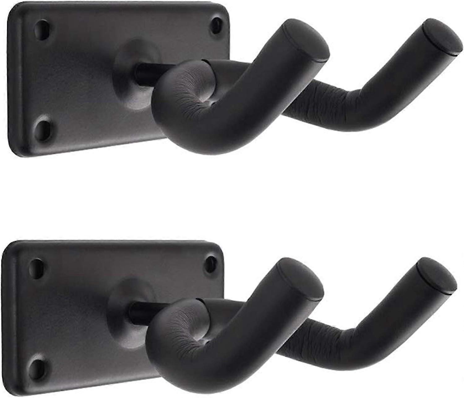 2er-Set Gitarren-Wandhaken, schwarzer Gitarren-Wandhaken Metallhalterung für Gitarre Banjo Ukulele