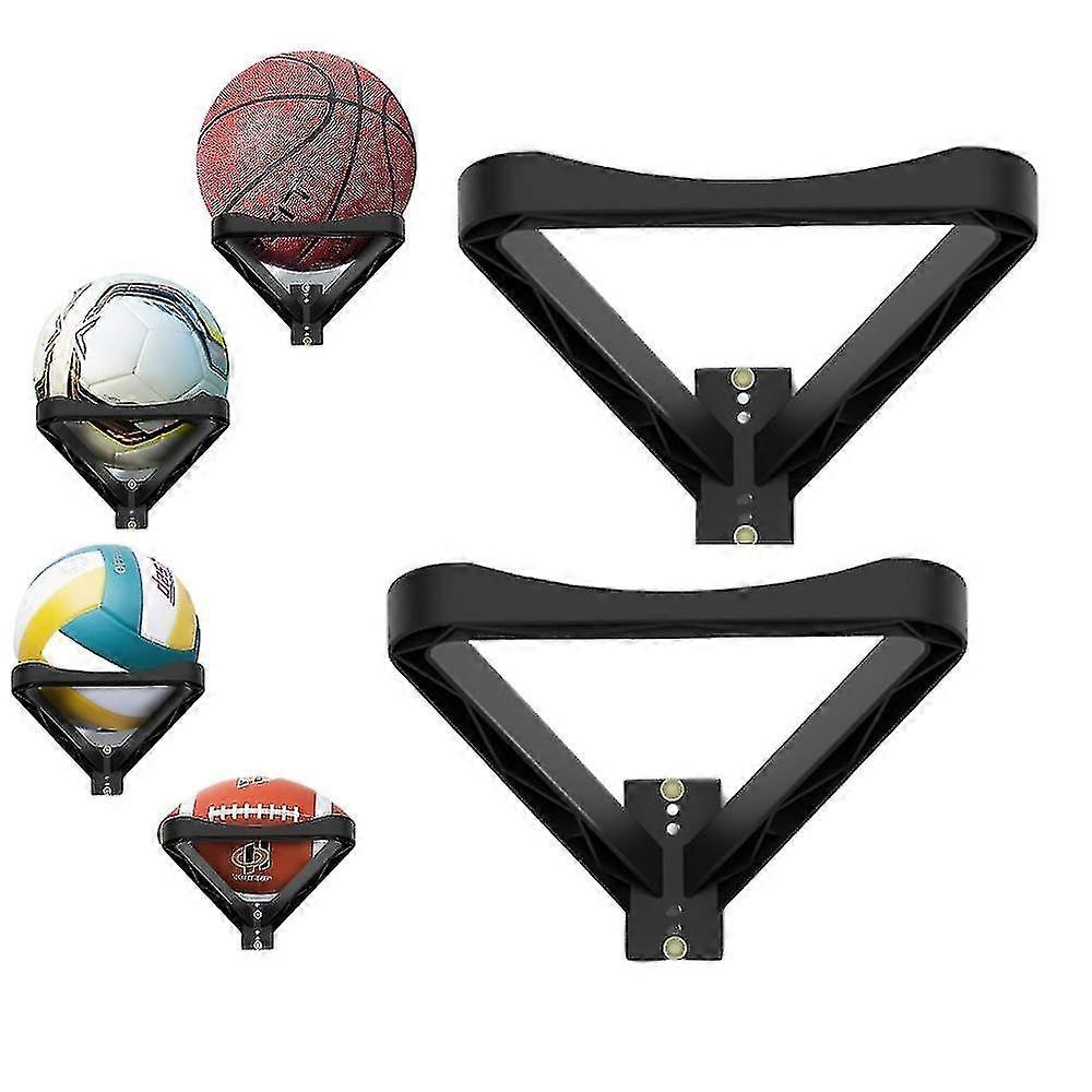 サッカーバスケットボールドリルフリー接着剤の取り付けまたはネジの設置のための2パックボールホルダーウォールマウントラックディスプレイ