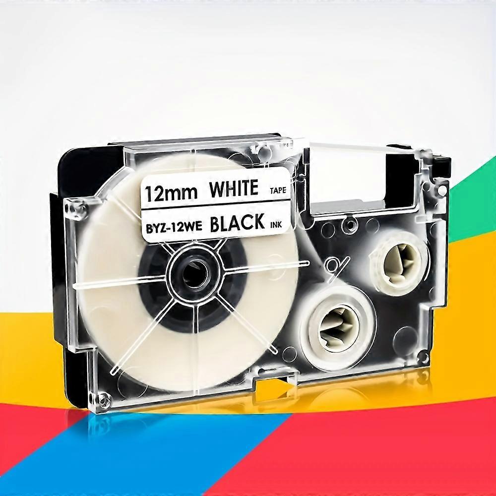 Label Tape XR12WE 12mm Label Tape Replacement For Casio XR-12WE Black On White Label Tape Compatible With Casio Label Printers KL-120 KL-60 KL-100 KL7