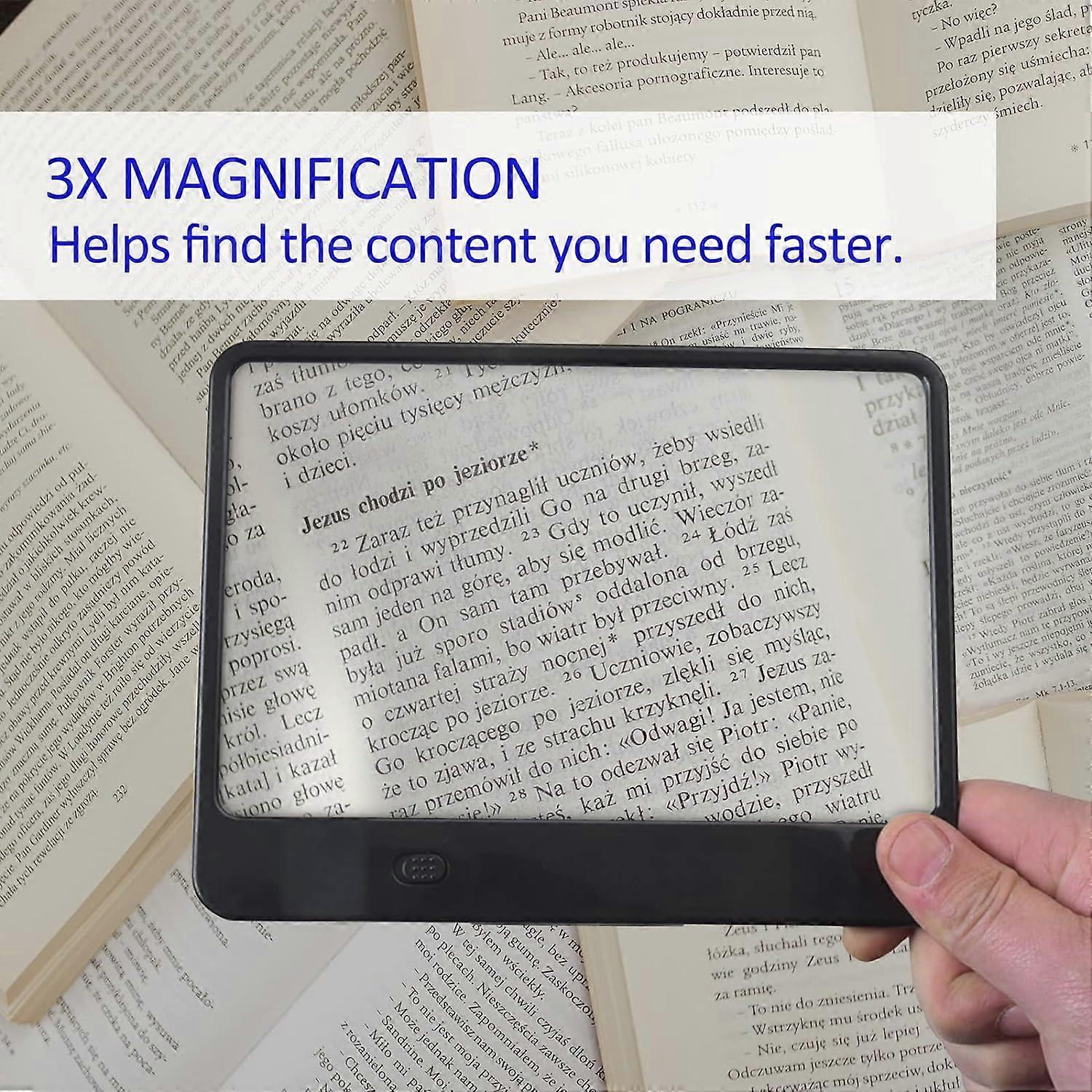 Ferramentas de leitura 3x HAndheld HAnd-held preto branco lâmpada LED durável multi-funcional portátil com luz F lupa