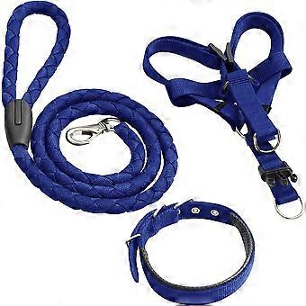 Pet Collar Leash Harness Set Hdded Soft Oddychająca siatka Pull Rope Long Lead Training
