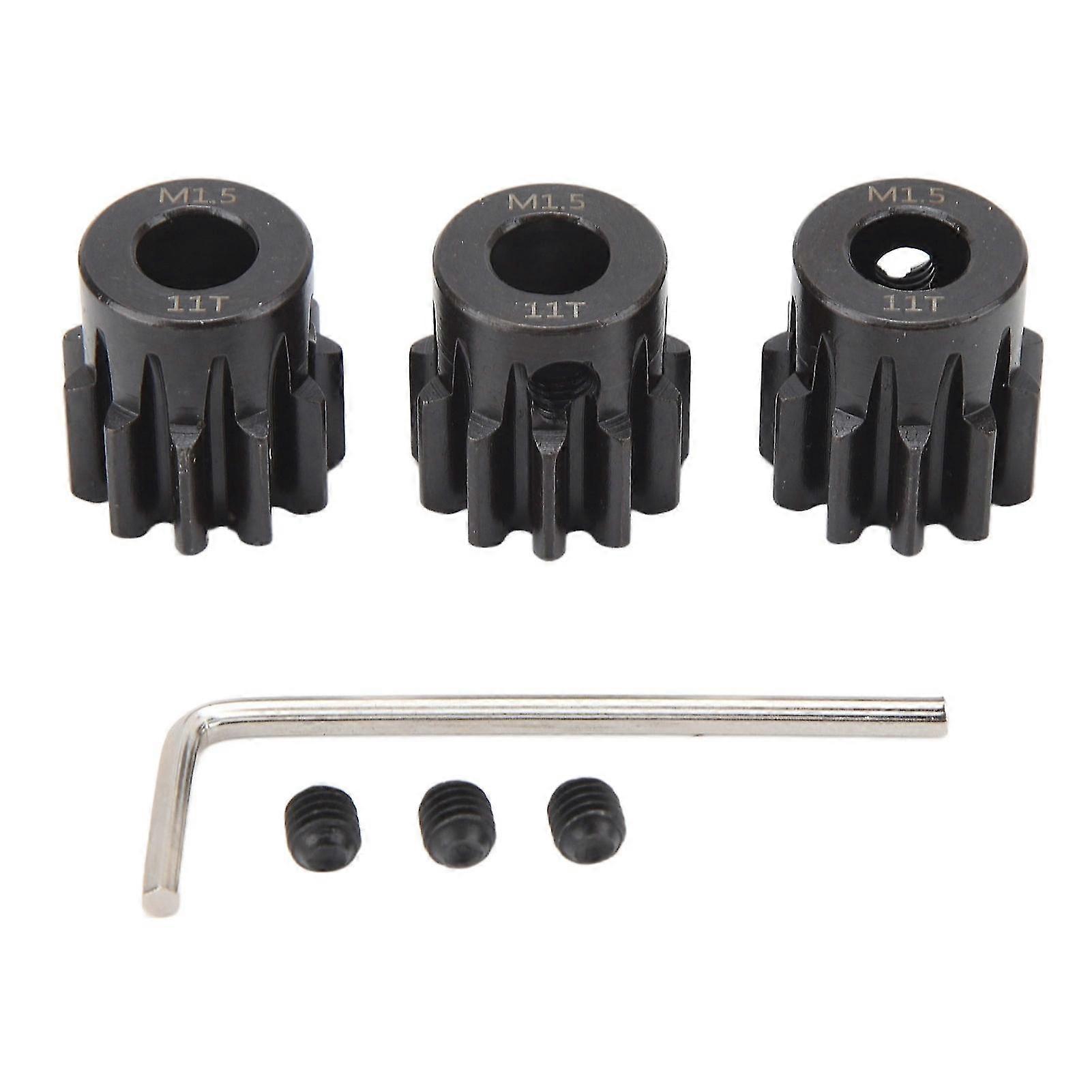 3pcs M1.5 8mm Inner Hole Steel RC Car Gear Set for 15 18 110 Model Car