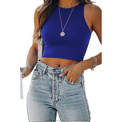 Women Crop Top, Sexy Sleeveless Halter Neck Mini Tops