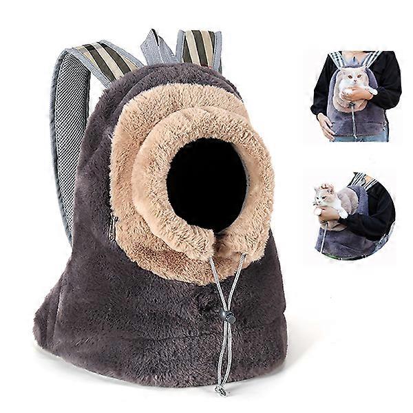 Cat Carrier Backpack Pet Carrier Front Fluffy Bag with Breathable Head Out Design