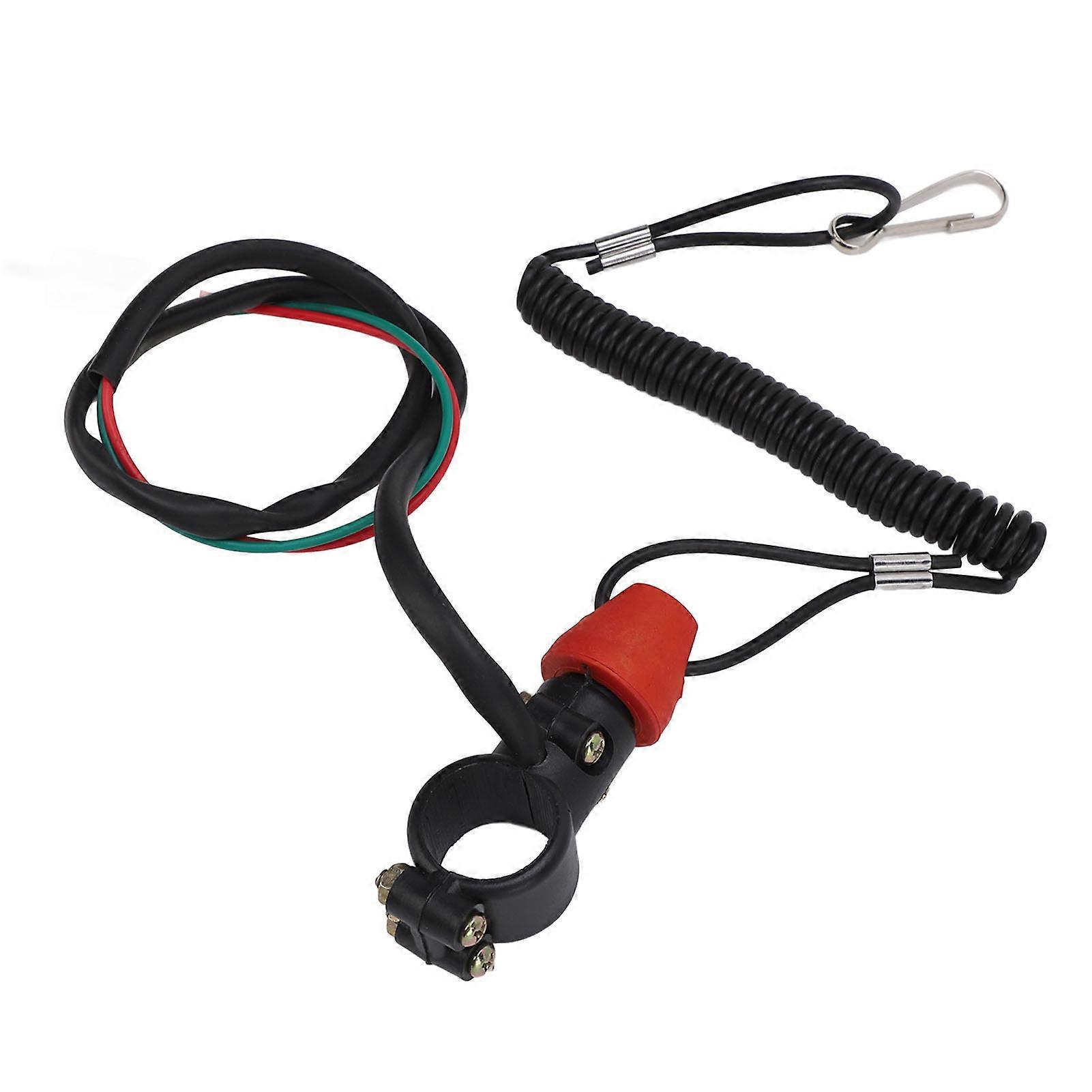 22mm Engine Cord Lanyard Kill Stop Switch Safety Tether 2 Pin Universal Engine On Off Kill Switch Emergency Lanyard for ATV SUVs 