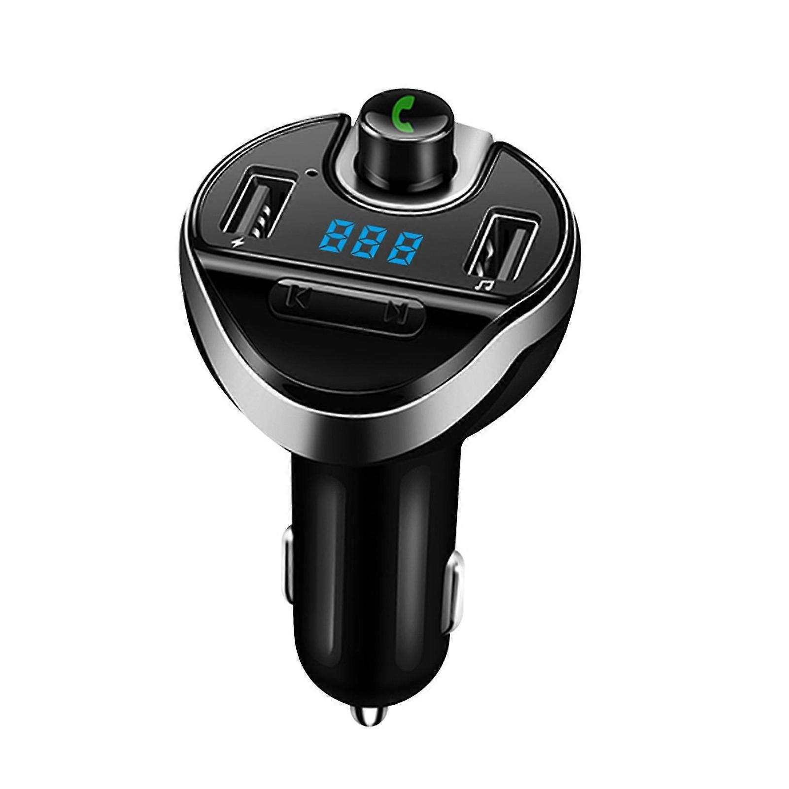 T20 Fm Transmitter Dual Usb Handsfree Black Memory Function 3.4a Charger Mp3 Player For Car