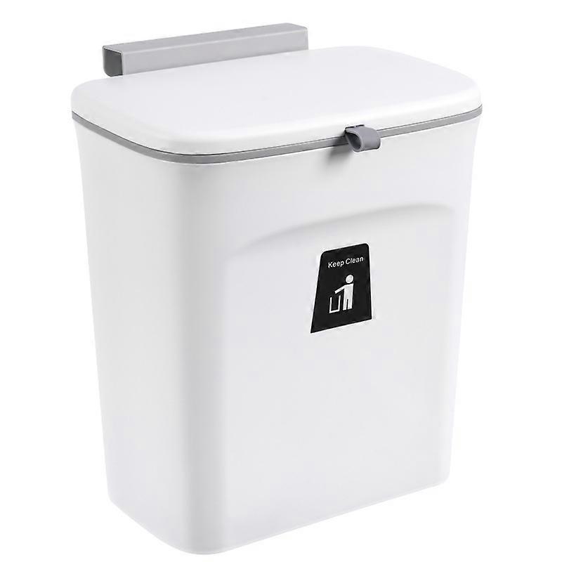7L / 9L Wall Mounted Trash Can Bin With Lid Waste Bin Kitchen Cabinet Door Hanging Trash Bin Garbage Car Recycle Dustbin RubbishTrash Cans & Wastebask
