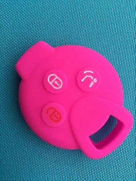 Pusakieyy 2017 Silicone Car Key Case Cover For Smart City Coupe Cabrio Crossblade Fortwo Roadster K Forfour 3 Button Shell Parts Key Blanks