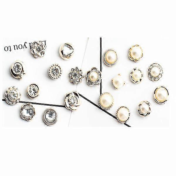 Brooch Buttons 20 Pcs White White