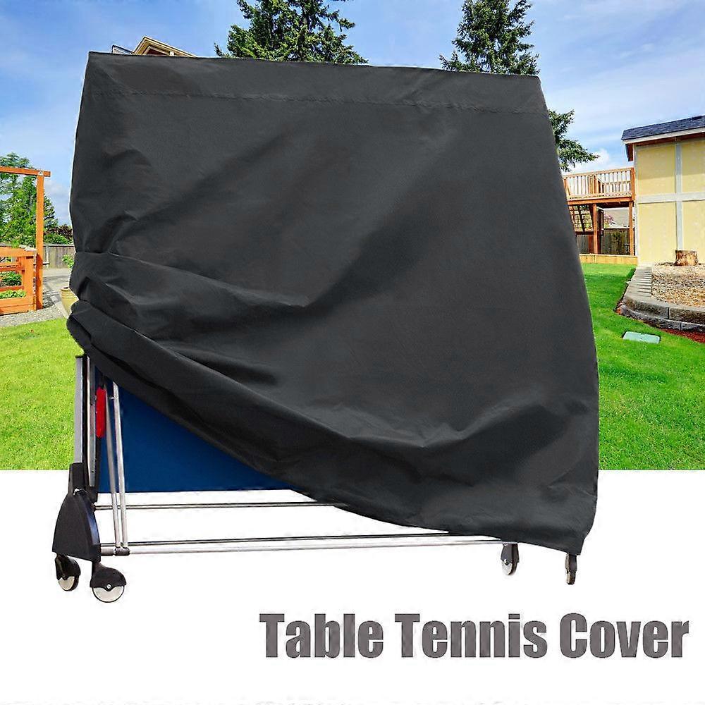 Oxford Waterproof Protective Cover for Outdoor Ping Pong Table - Weatherproof - Black and White (165 x 70 x 185 cm)