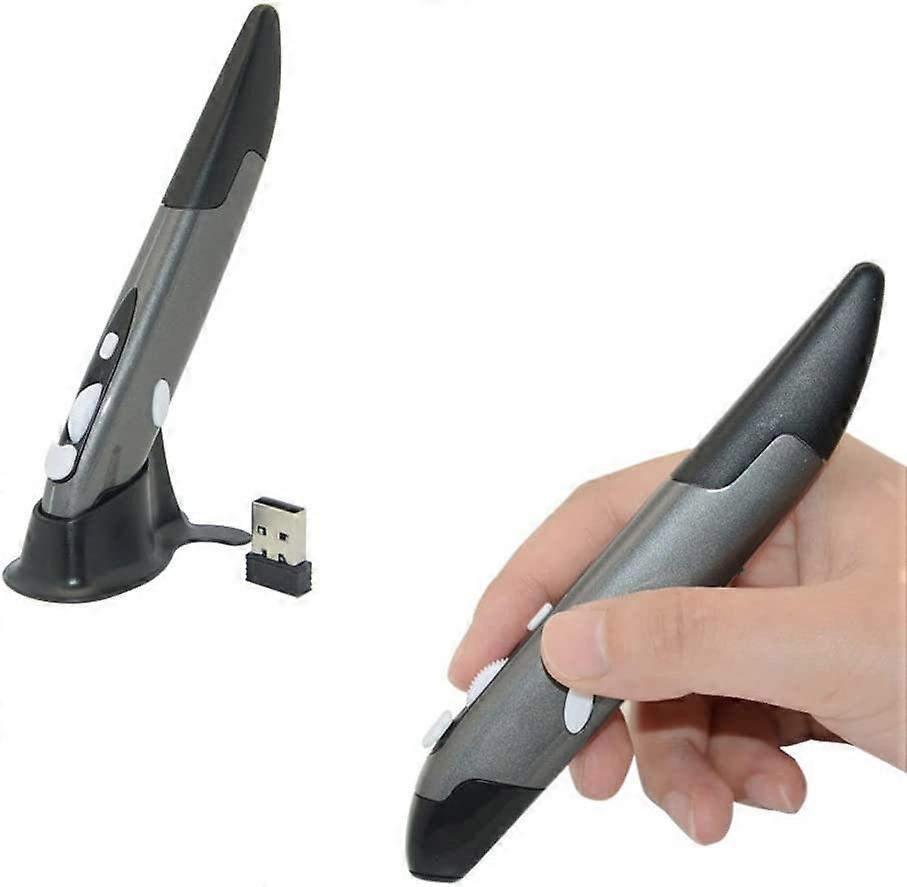 2.4GHz USB Wireless Optical  en Mouse Smart Mouse for  C Laptop Computer (Grey)