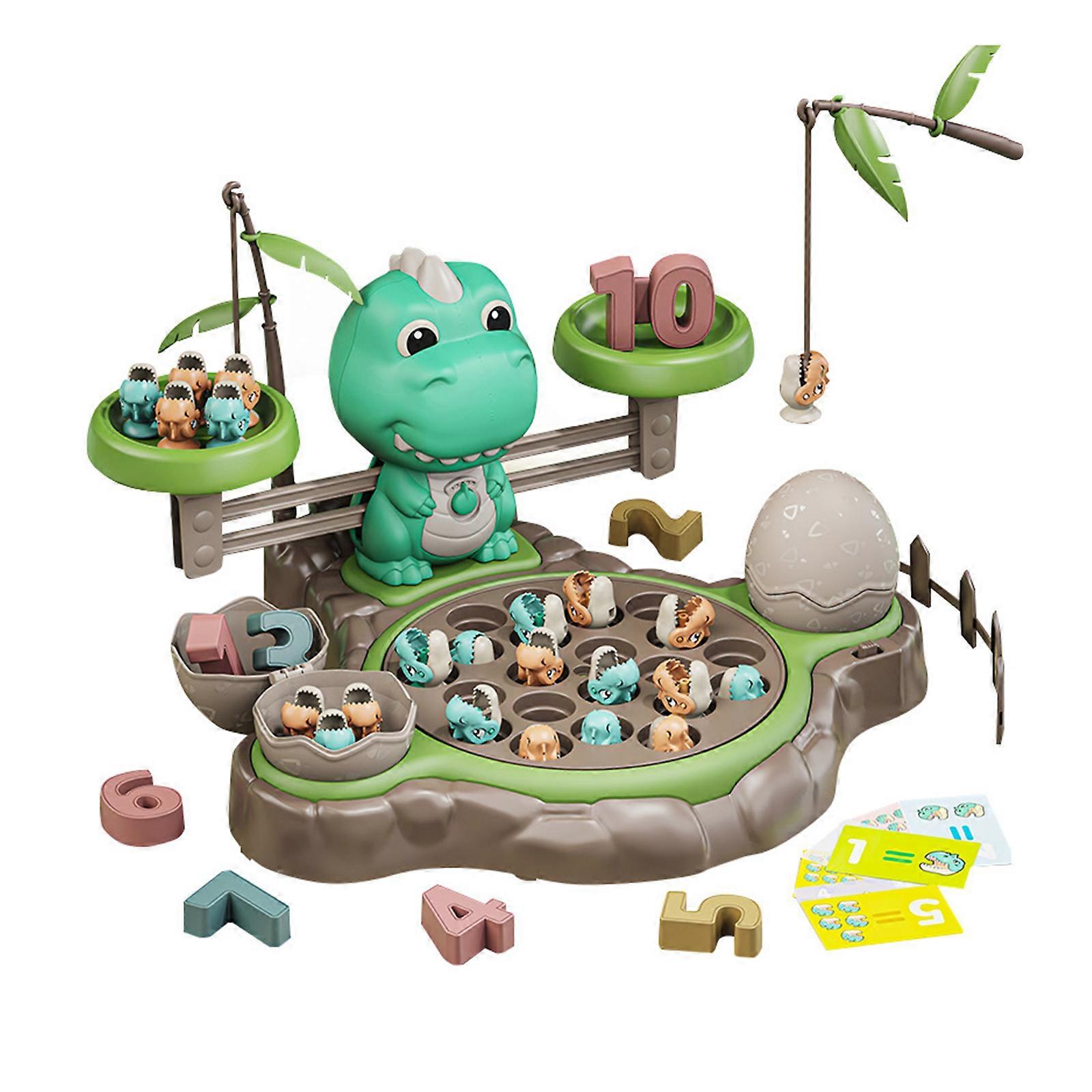 50% Off-2 in 1 Dinosaur Magnetic Fishing & Balance Math Game, Math Learning Counting Toys