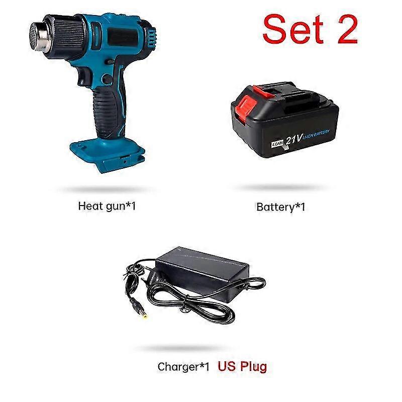 Cordless Handheld Hot Air Gun Rechargeable Lithium Electric Air Gun Temperatures Adjustable Power Tool