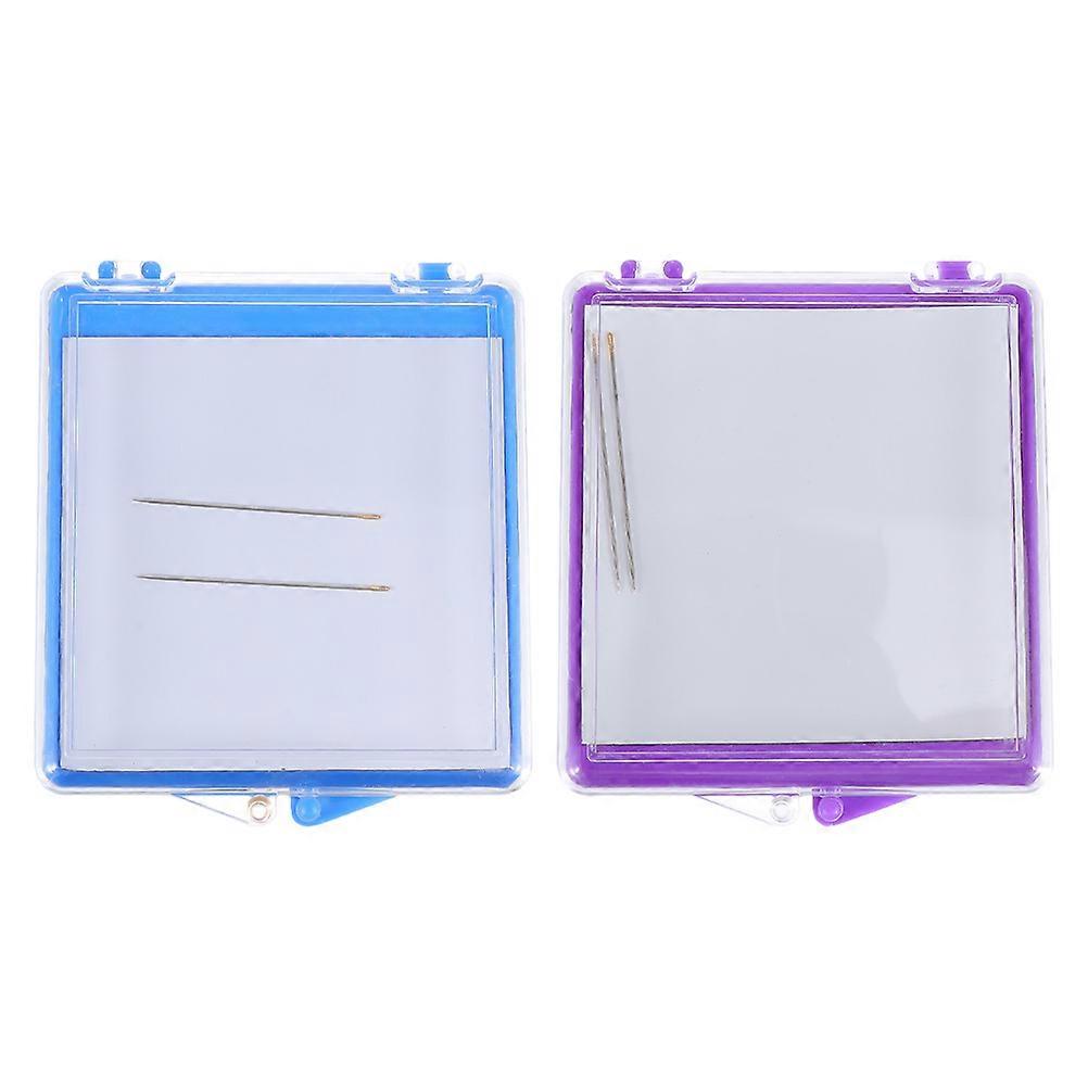 2pcs Square Shape Sewing Needle Storage Boxes with Magnet Sewing Tools Sewing Supplies