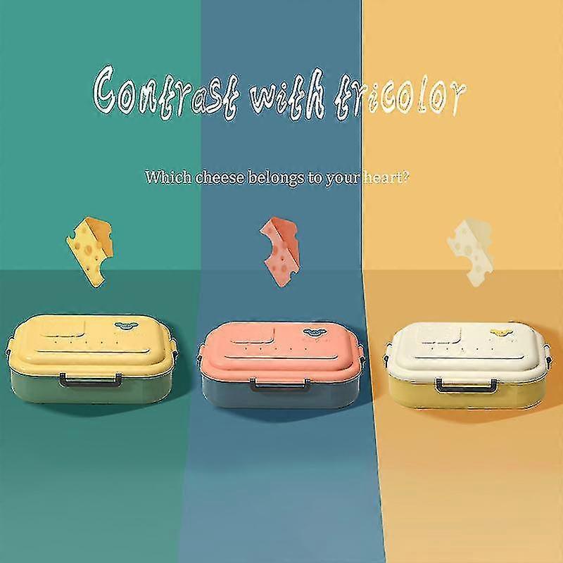 Double-layer Bento Box With Partition Portable Microwaveable Lunch Box For Students And Office