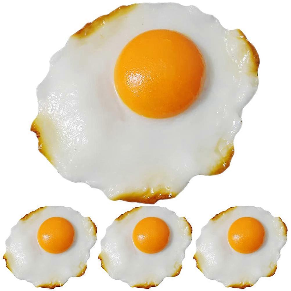 4Pcs Simulated Fried Egg Models Decorative Children Toys Photoing Fried Egg Decors