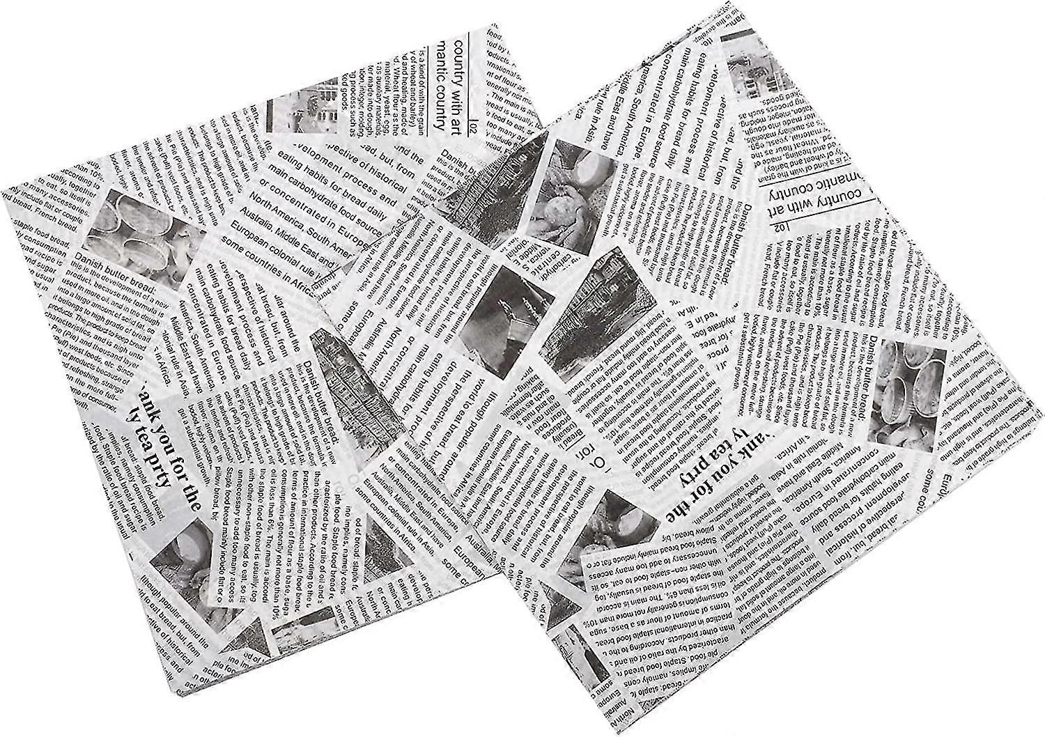 100 Sheets Of Greaseproof Paper, Patterned Pad Paper, Grease Latch Fries, Hamburger Placemat Paper, Snack Tray 18*18cm