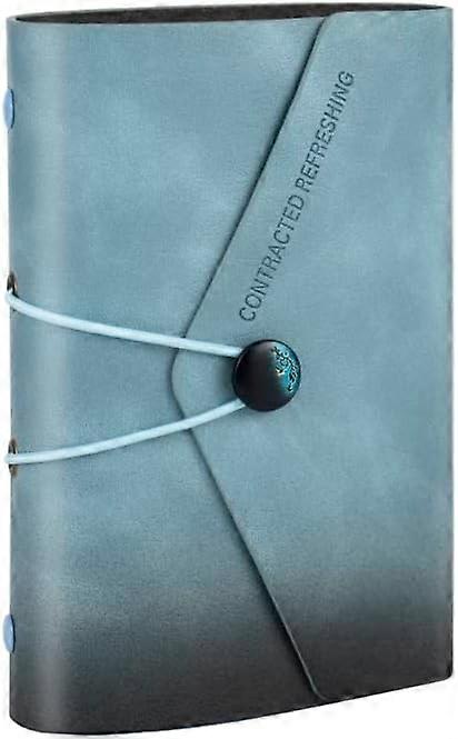 rnal Notebook Binder Cyan Retro Leather Travelers Notebook A7 Refillable 6-Ring Diary Sketchbook Binder with 1pack A7 Line Refills Paper Planner Organ