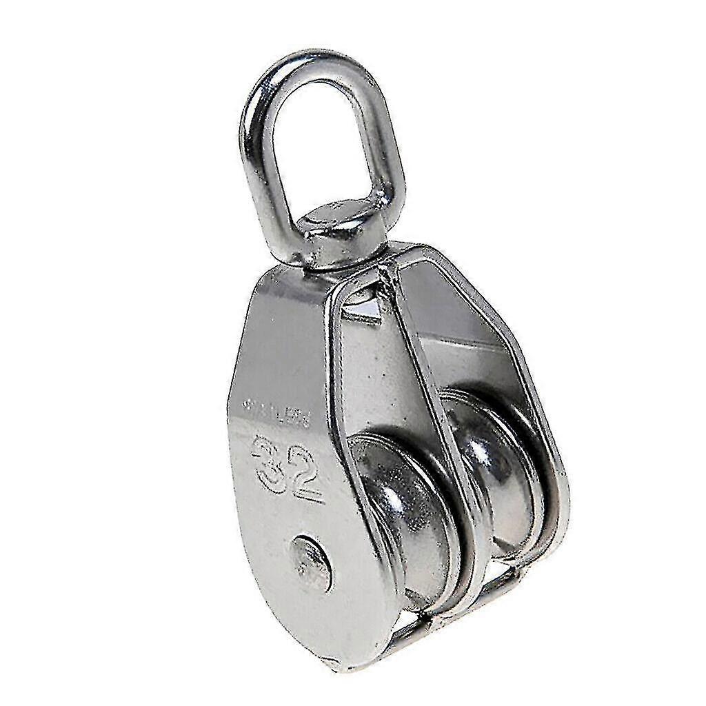 Stainless Steel Pulley, Double Pulley Load Capacity 1pcs-silver