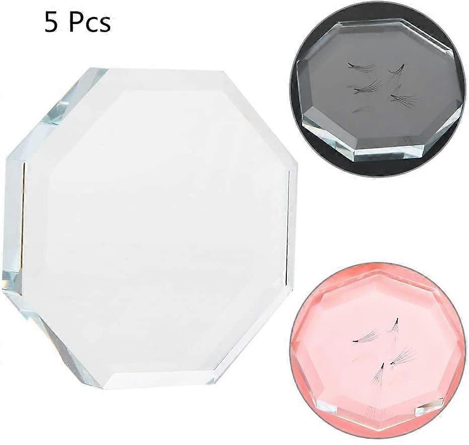 Glass Eyelash Glue Stone, False Eyelash Pallet Tool Silicone Self Adhesive Large Volu