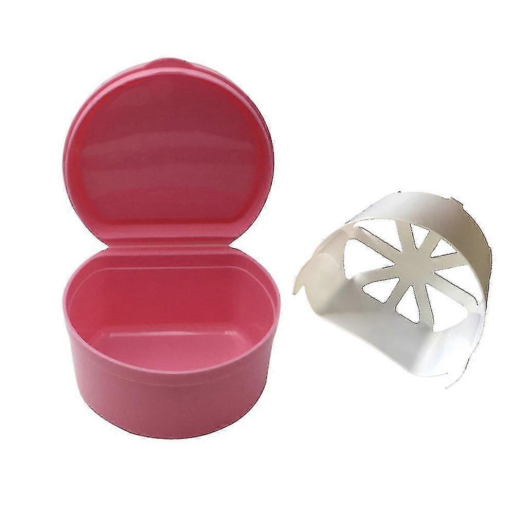 Denture Bath Box Case Dental False Teeth Storage Box With Hanging Net Container