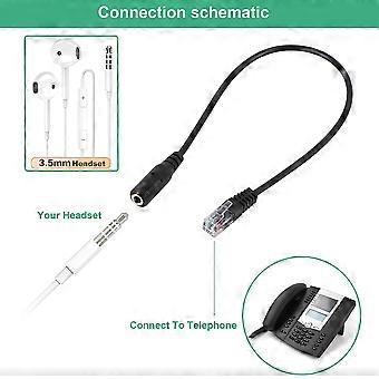3.5mm Plug Jack To Rj9 For Headset To For Office Phone Adapter Cable