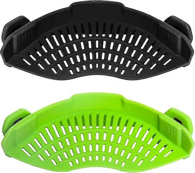 Clip on Strainer for pots Pans,2PACK,Heat Resistant Silicone, Easy to Use and Store