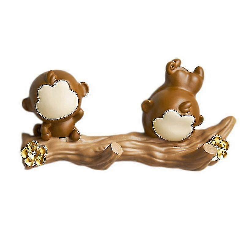 2 Hooks Wall Decorations Room Hanger Resin Monkey Hanger