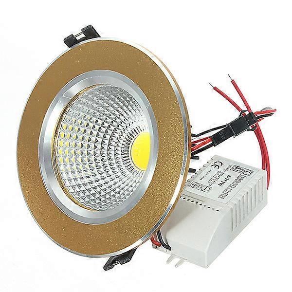 7w Warm White Cob Led Ceiling Down Light Golden Shell 85-265v
