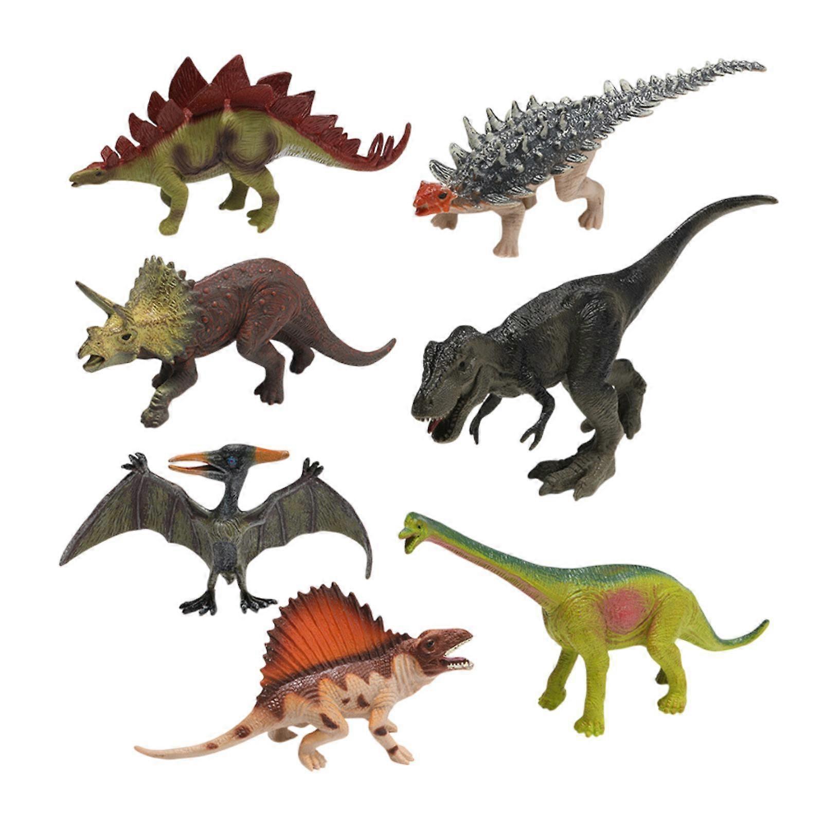 7 חתיכות דמות דינוזאור צעצוע דינוזאור לגיל 3 4 5 6 שנים חג ילדים