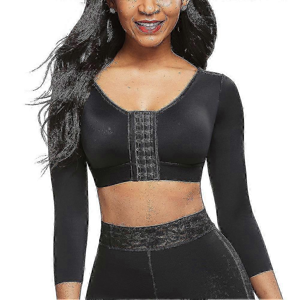 Femmes 3/4 Sleeve Arm Shapewear Front Closure Compression Bra Post Surgery Posture Correction Débardeur