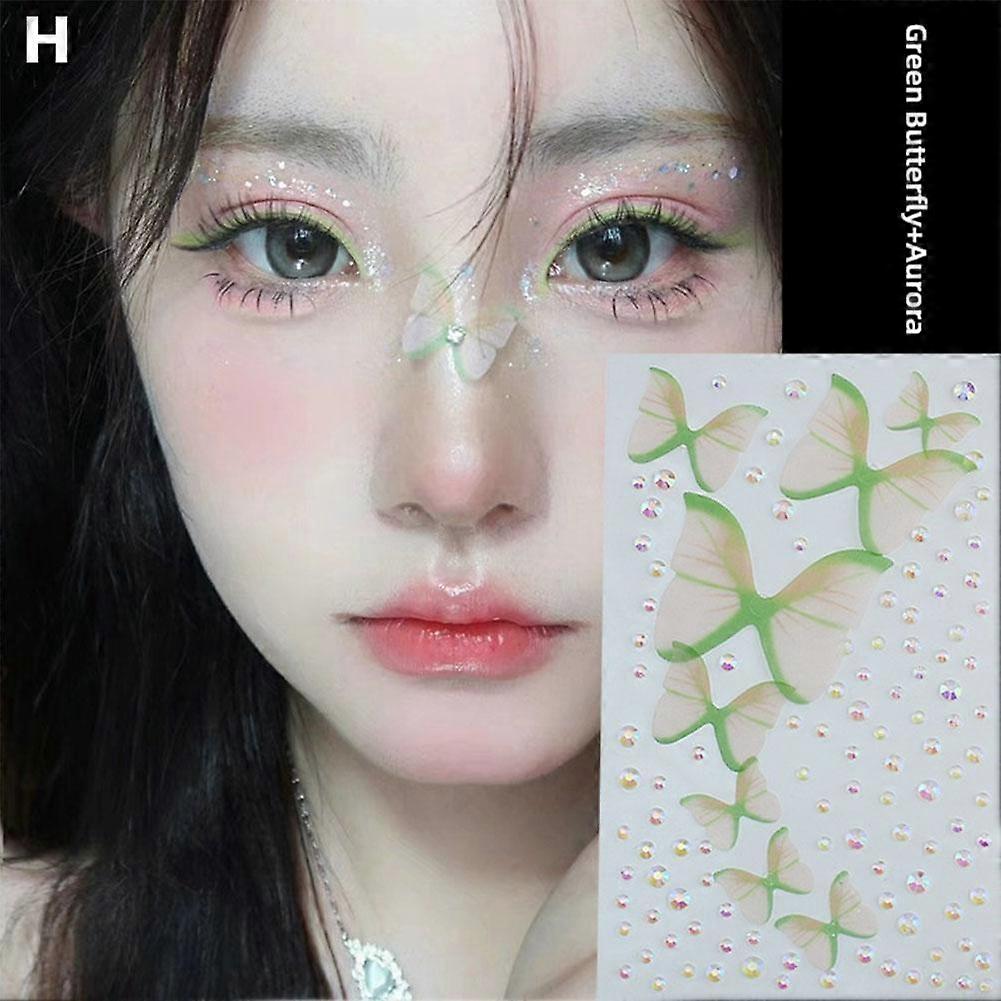 Face Makeup Stickers 10 Styles Shiny Eye-Catching Designs Quick Application High Quality Long Lasting