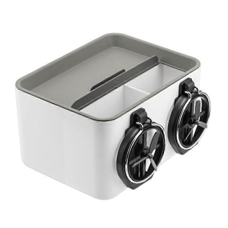 Type B Car Armrest Storage Box ABS Tissue Case Organizer with Foldable Cup Holder
