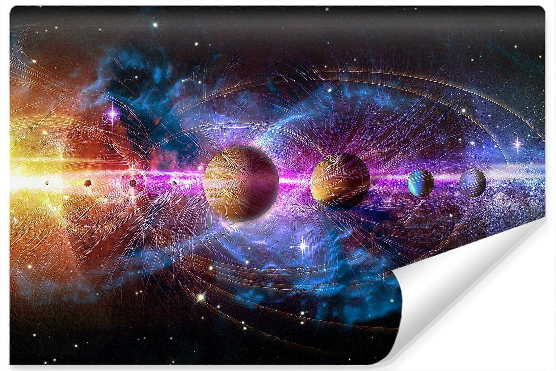 Fotomural Juvenil Espacio Abstracto Planetas Universo Efecto 3D