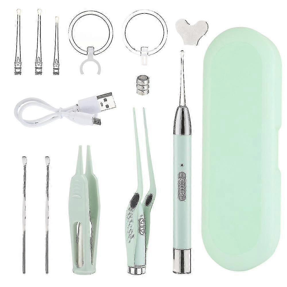 Ear Wax Removal Tool Set Flower Ear Pick Kit With Led And 5 Magnifier