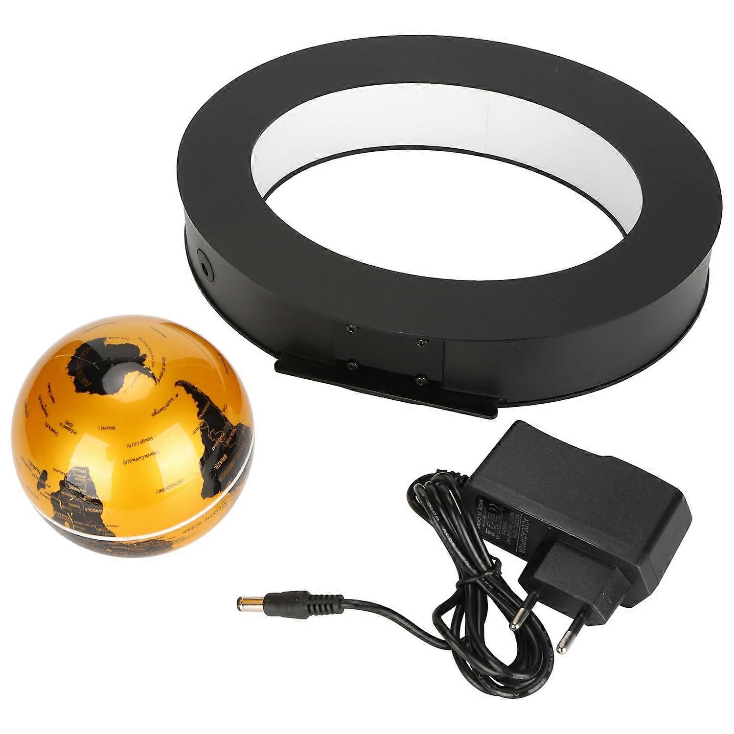 Floating Globe Magnetic Levitation World Map Ball Desktop Decoration with Oval Base 100‑240VEU Plug